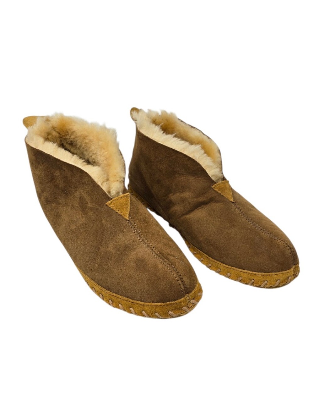 L.L.Bean Wicked Good Moccasin Slippers Brown Suede Shearling Men’s 12